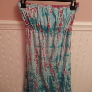 Hard Tail Strapless Tie Dye Dress